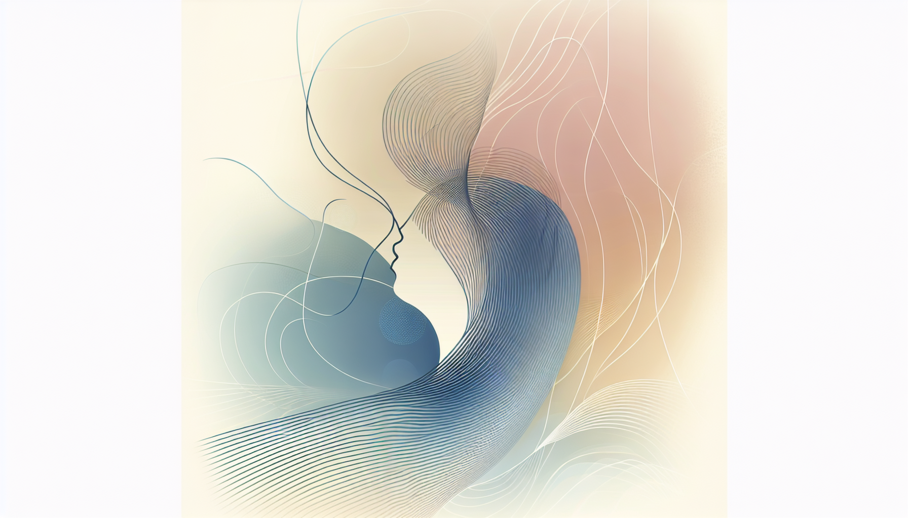 Abstract illustration conveying emotions through soft colors.