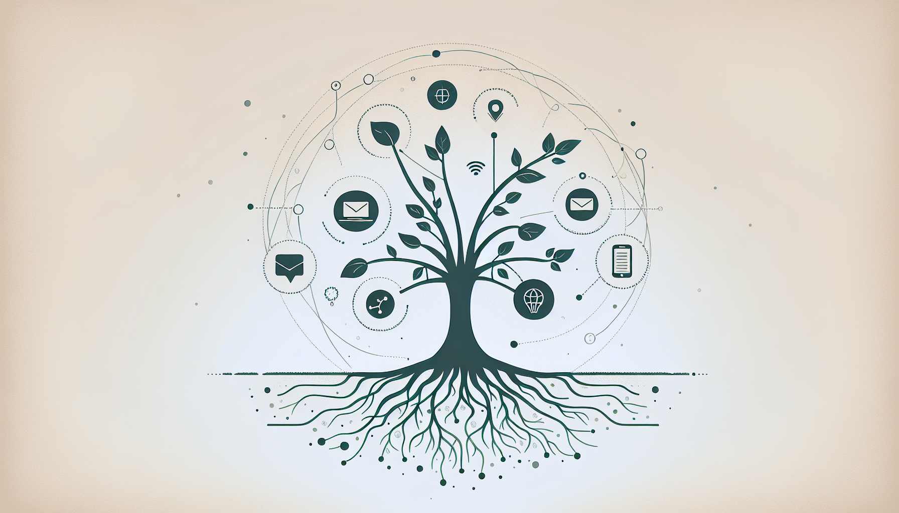 Illustration of a tree symbolizing networking growth.