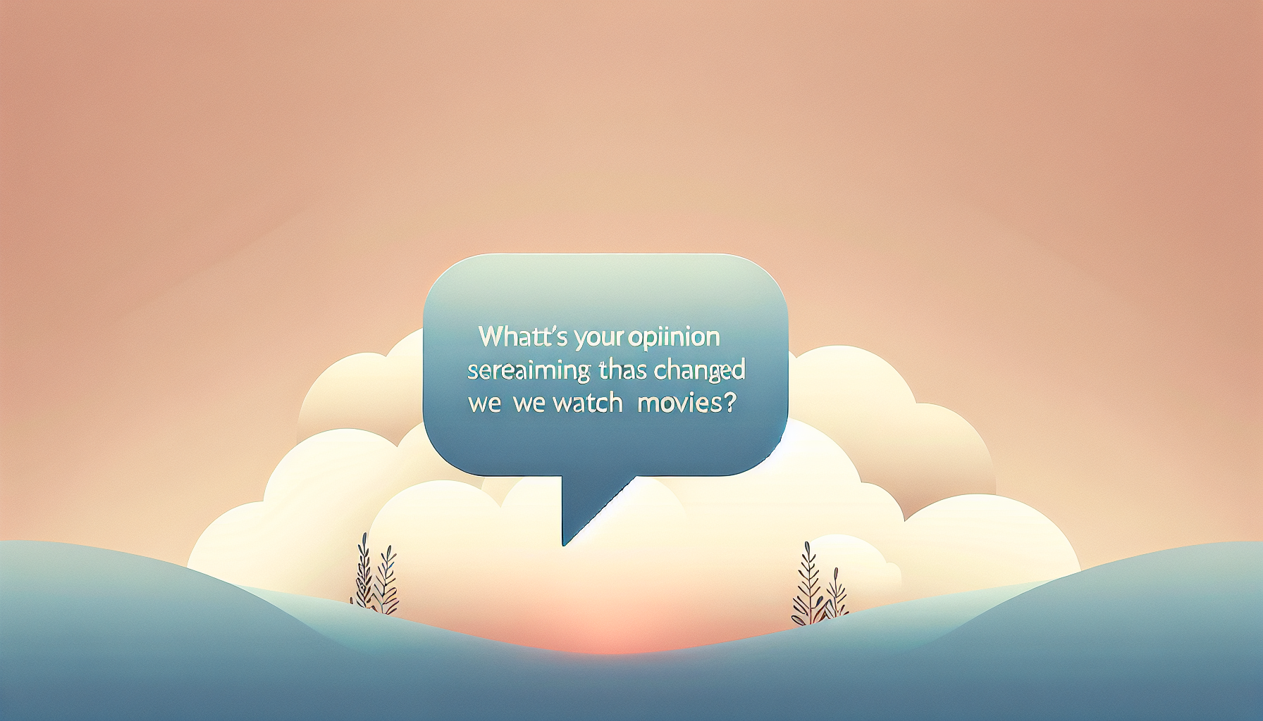 Minimalist speech bubble with engagement prompt.