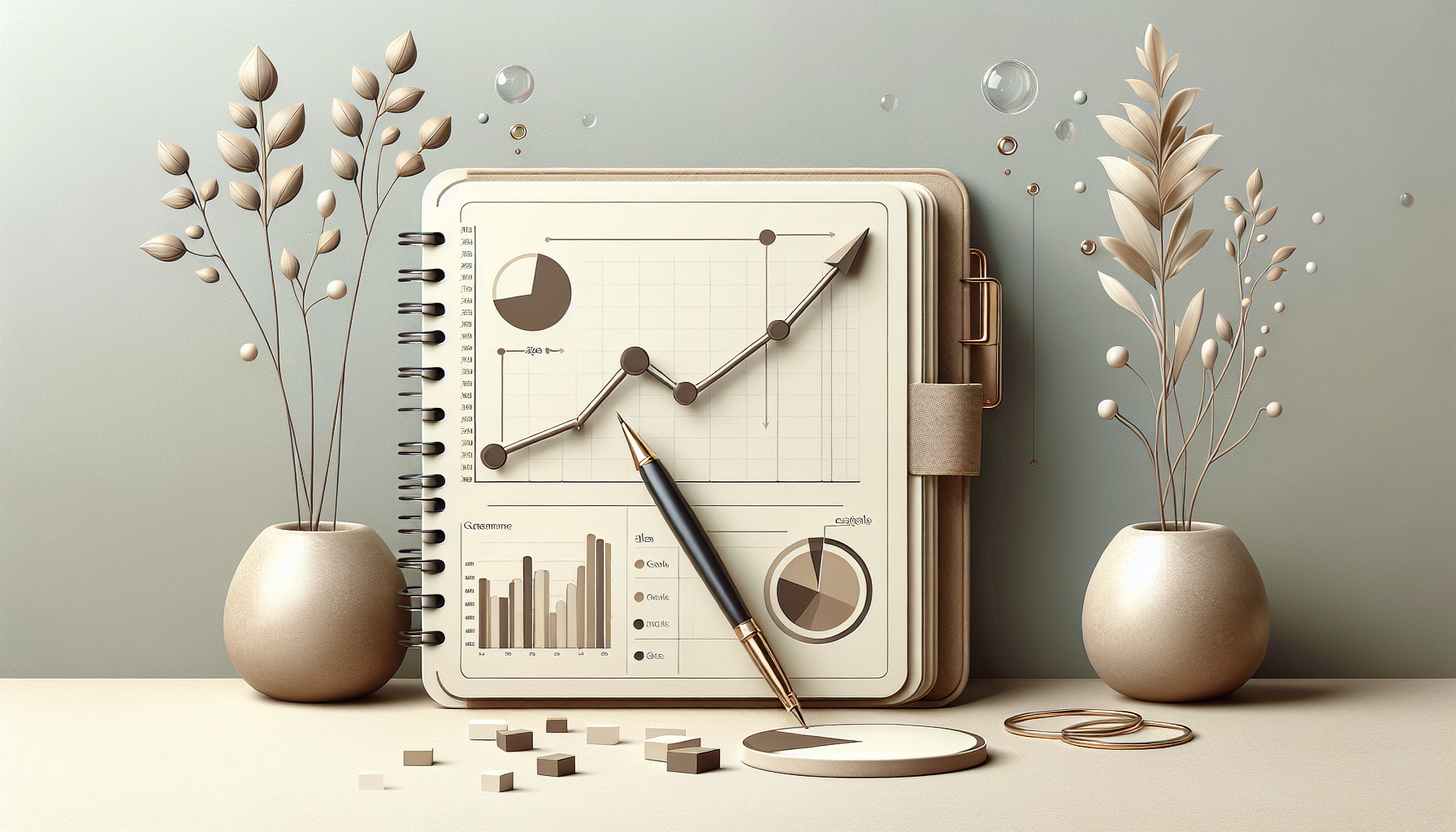 Notebook and graph symbolize customer feedback's impact.