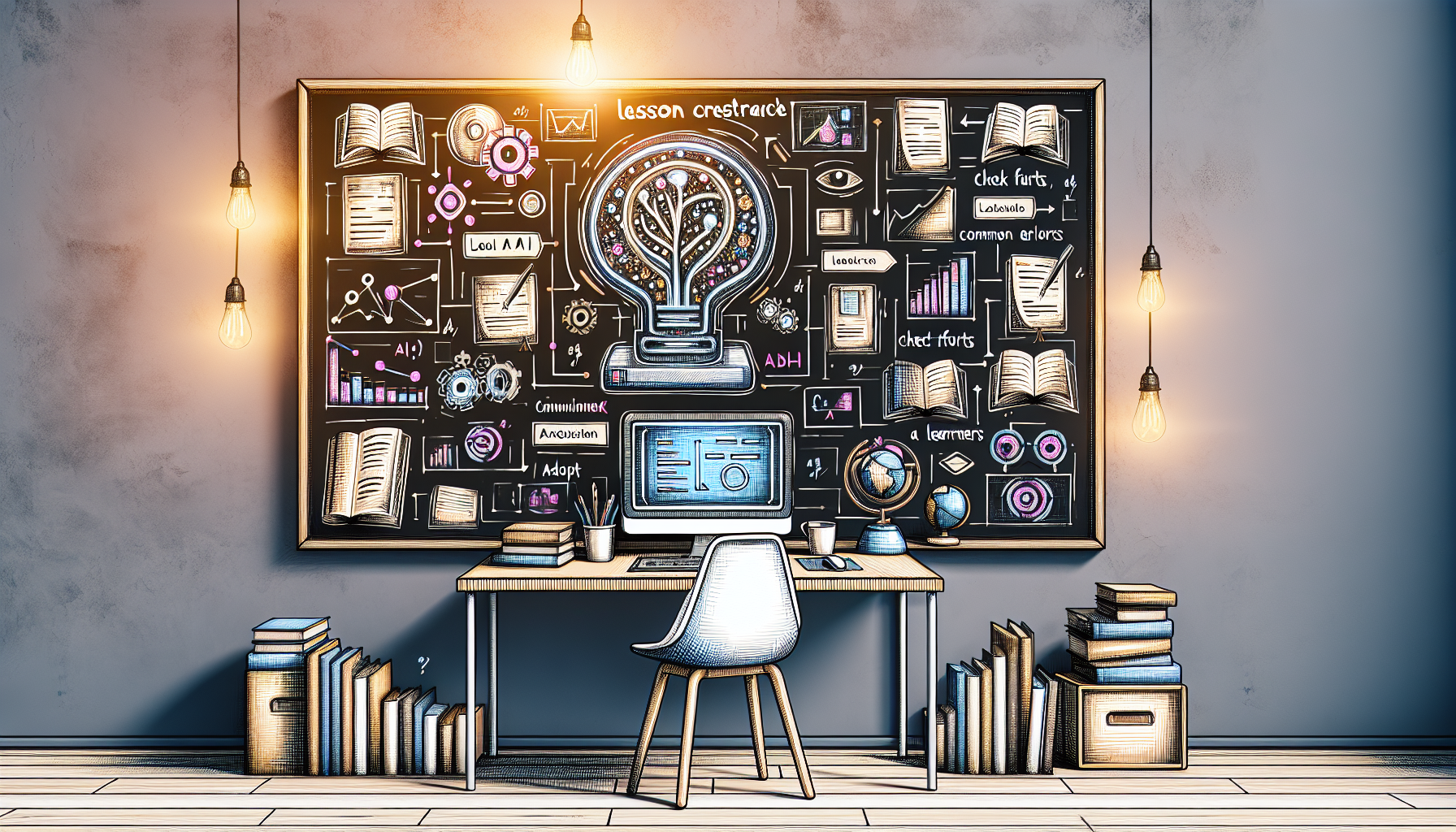 Classroom scene emphasizing AI lesson planning.