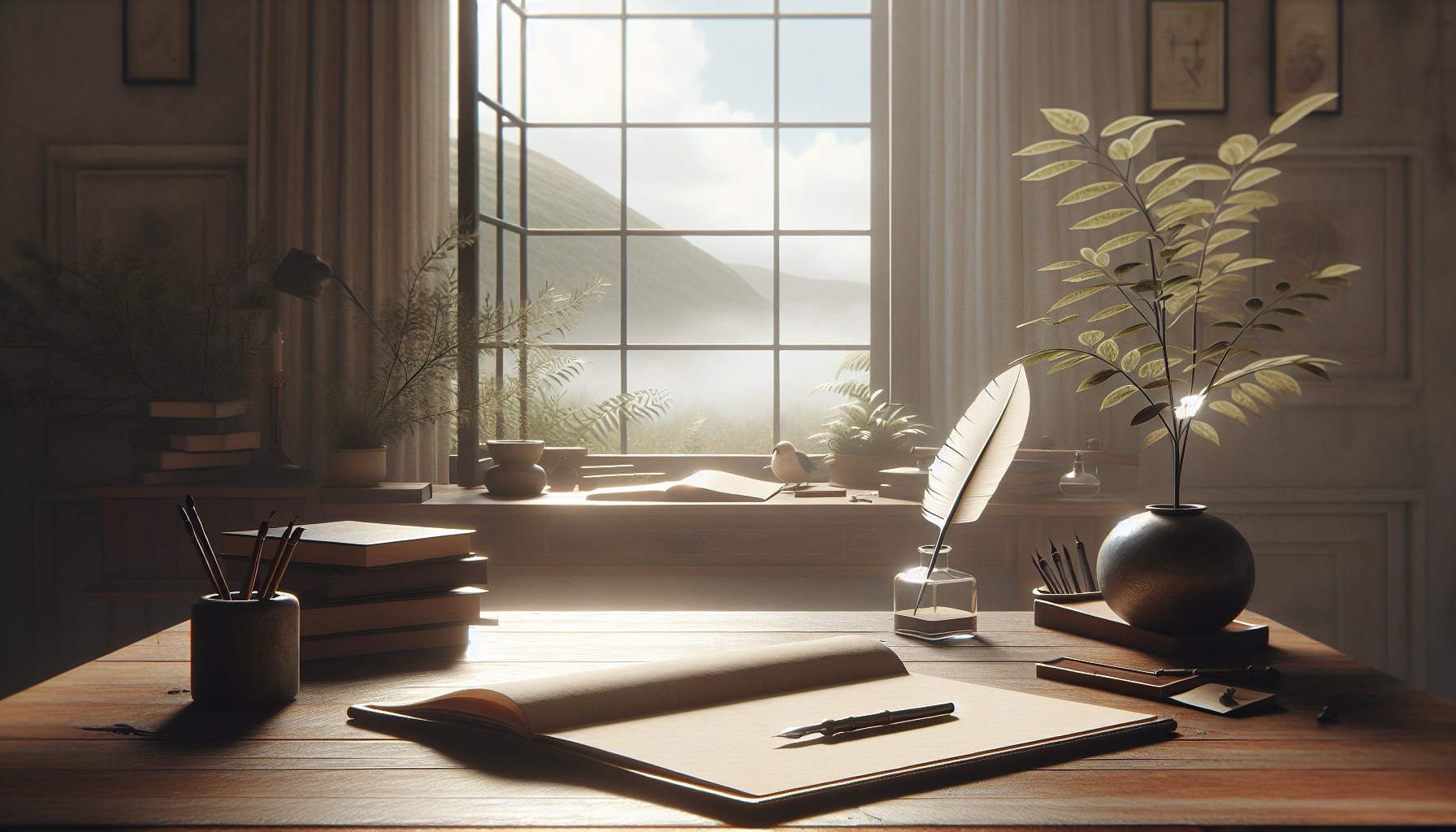 "Cozy study symbolizing personal growth and reflection."