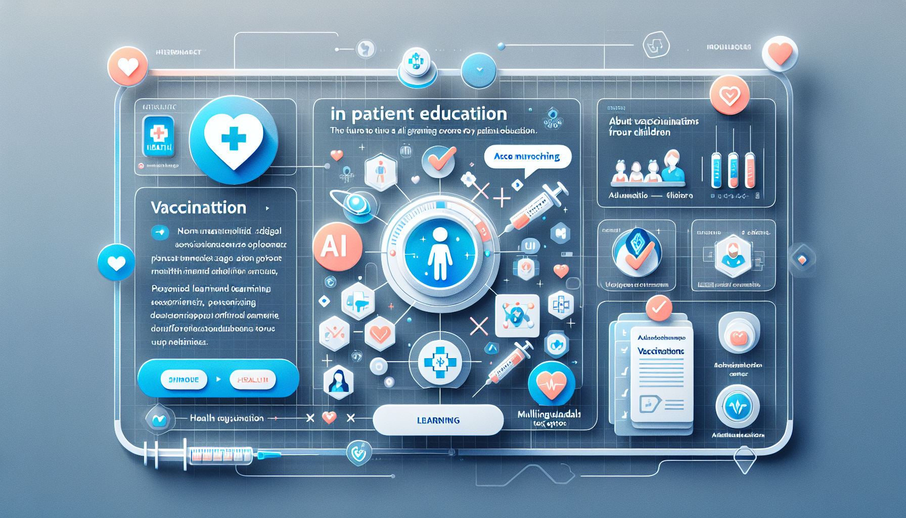 "Futuristic AI interface for patient education."