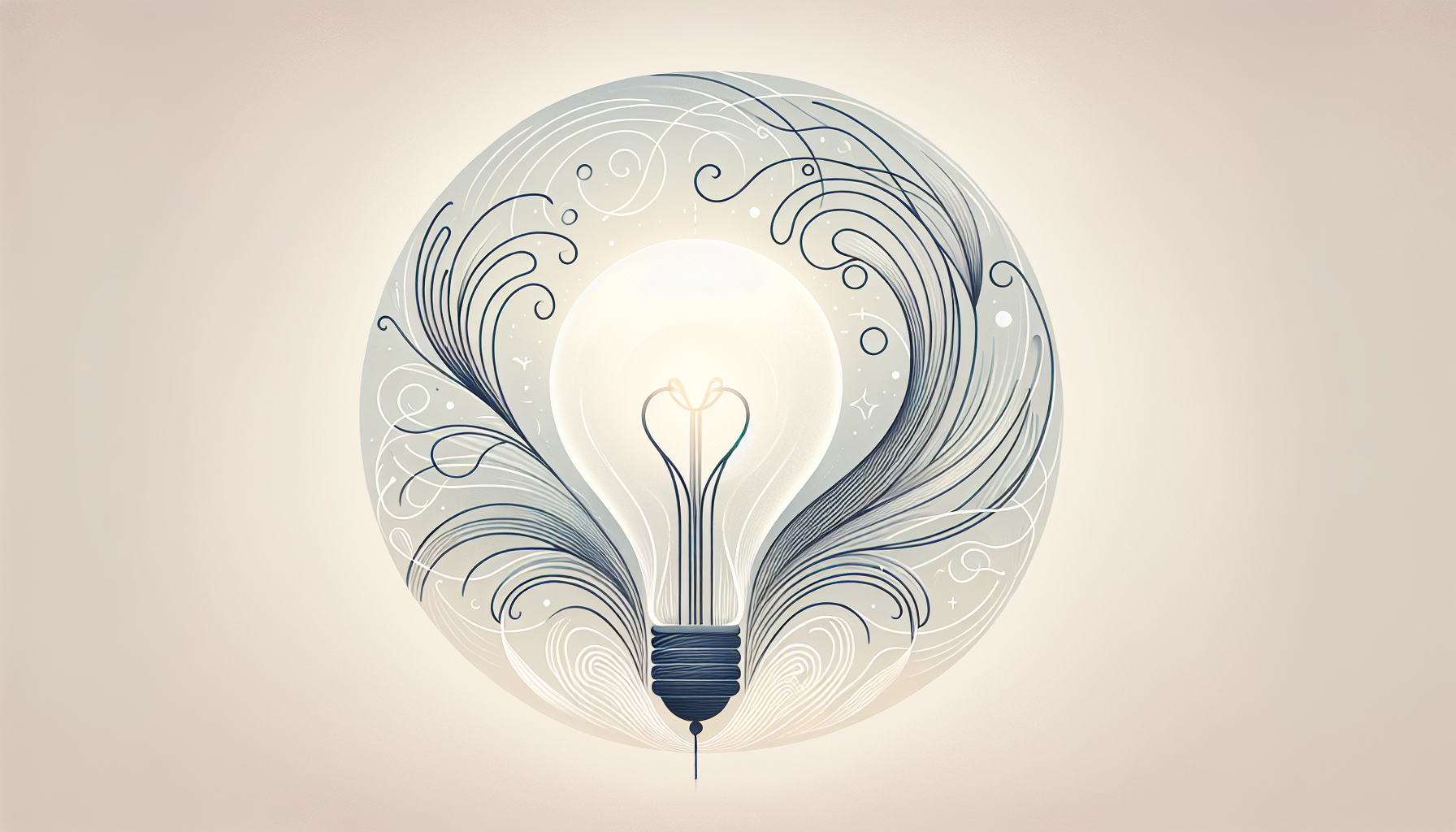 Lightbulb with swirling lines symbolizing creativity.