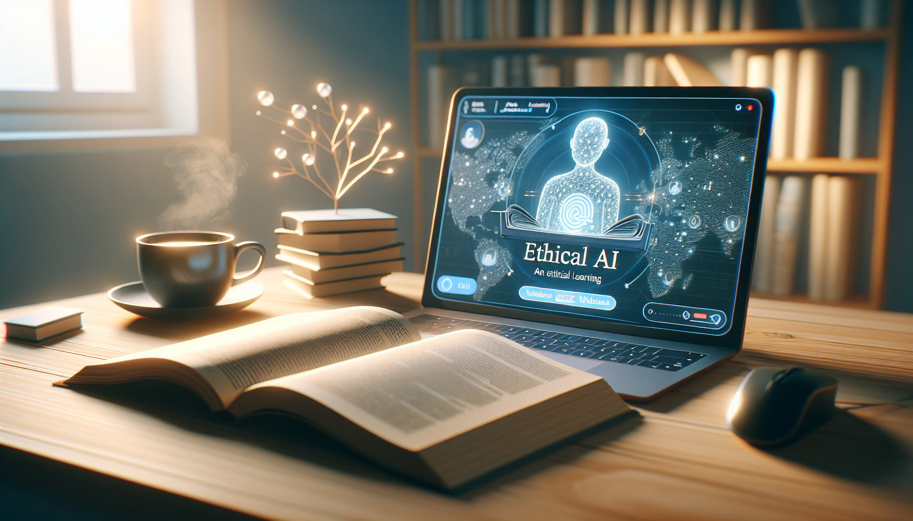 "Study space illustrating ethical AI learning."