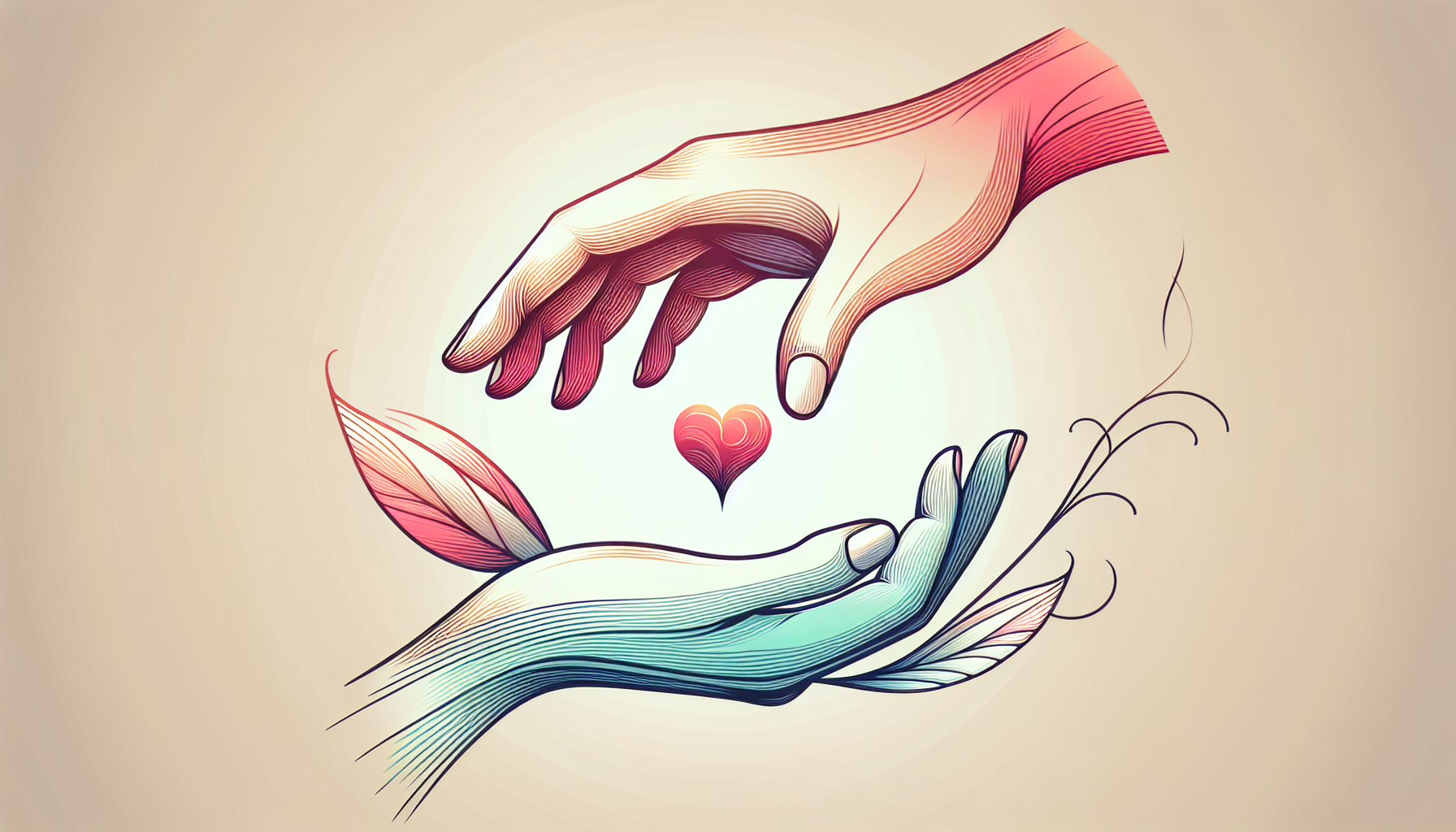 Hand reaching for heart, symbolizing empathy.