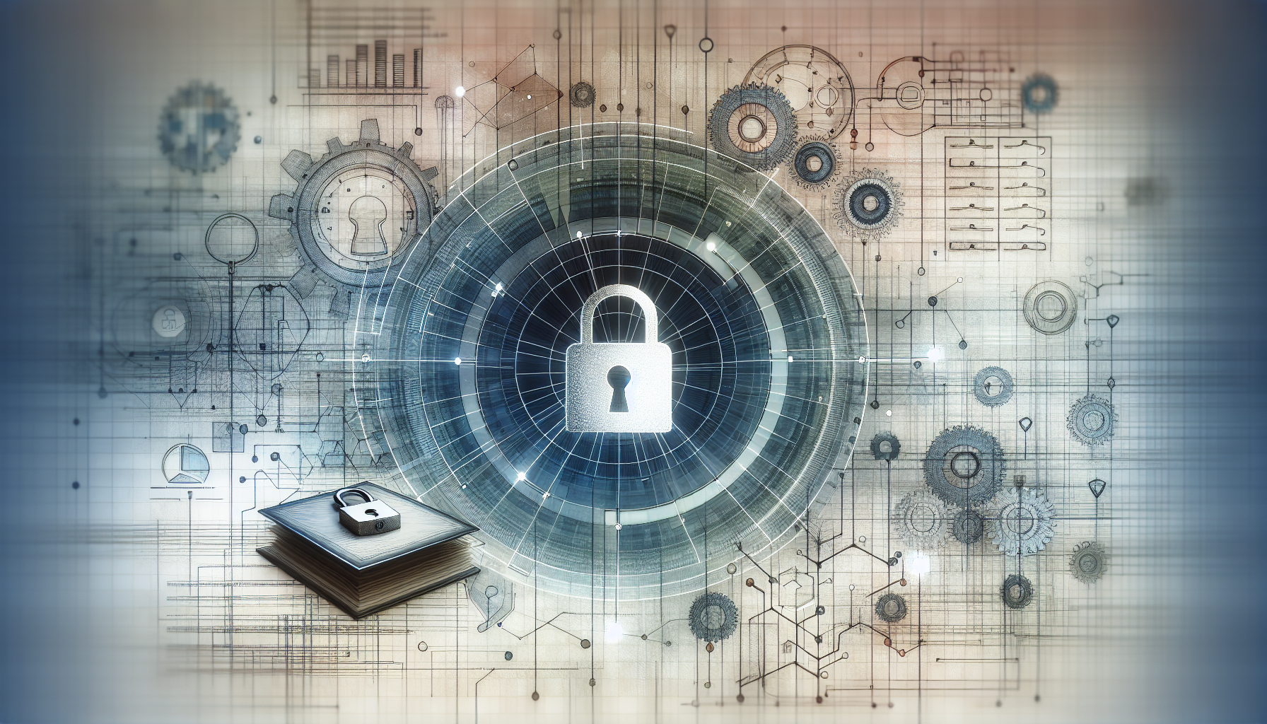 Padlock in a digital network representing data security.