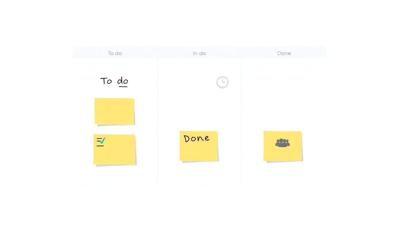 Minimalist Kanban board for project tracking.