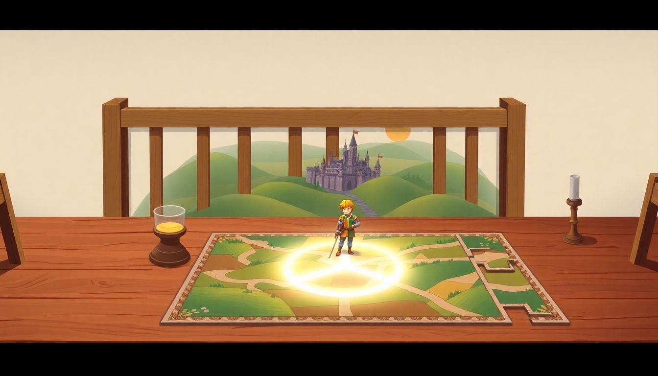 Medieval fantasy board game with a knight's adventure.