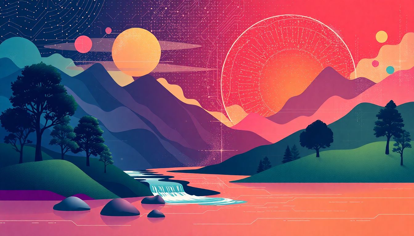 "Nature and technology harmoniously intertwined in art."