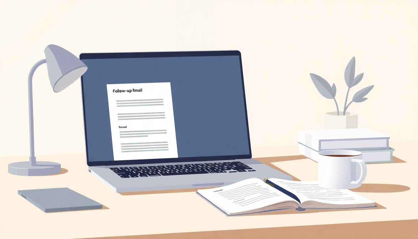 Minimalist serene workspace with laptop and notes.
