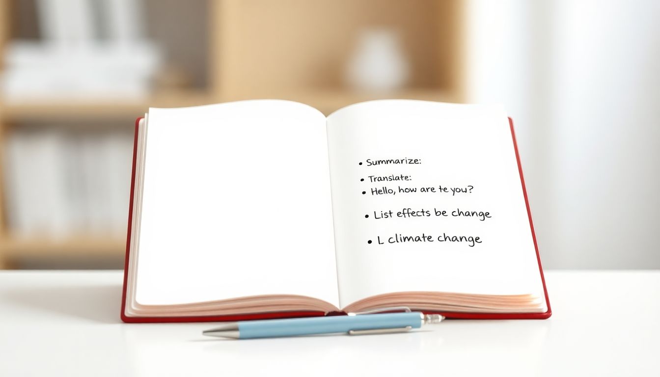 "Minimalist illustration of prompt writing for NLP."