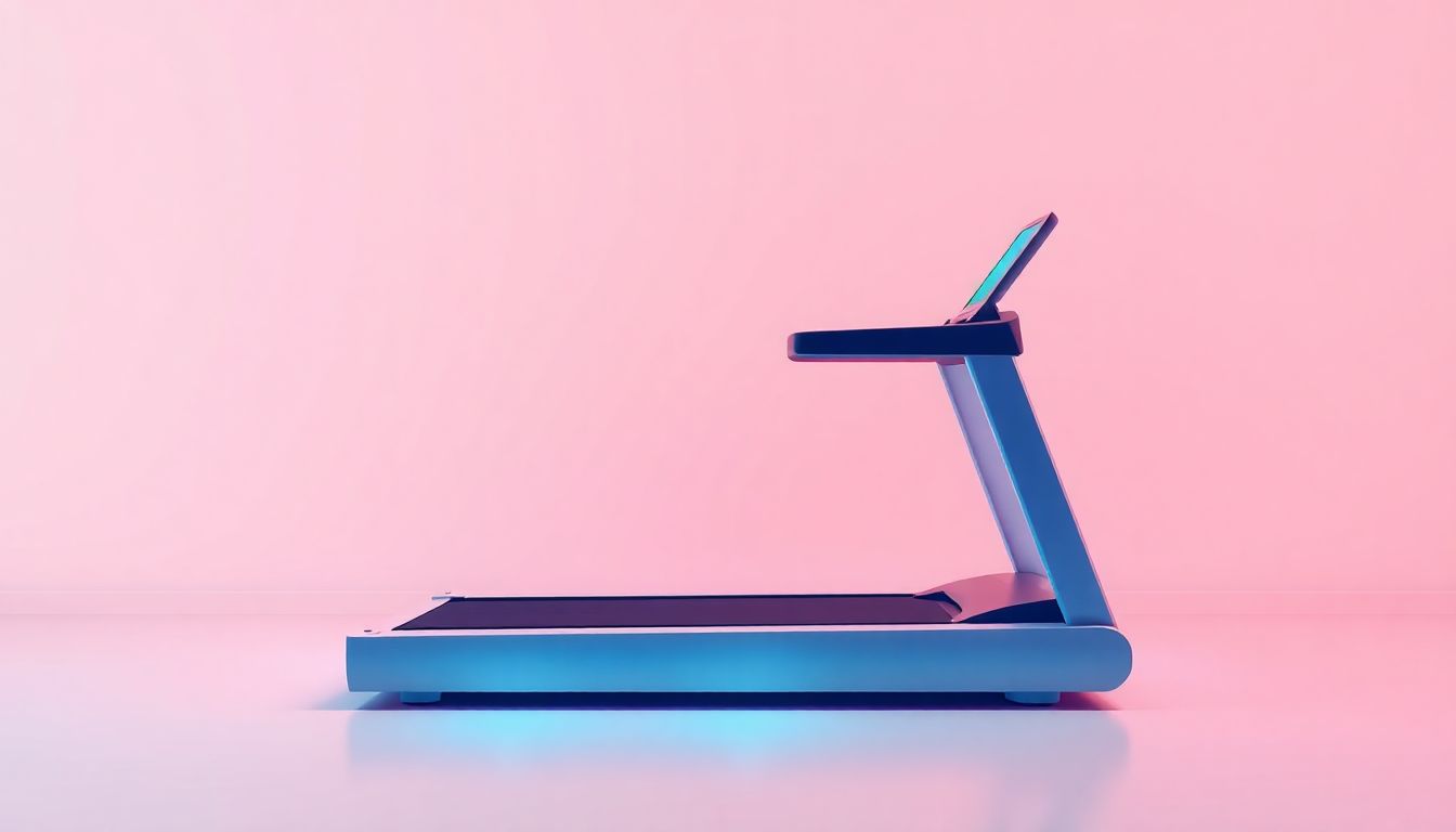 Futuristic smart gym equipment in minimalist design.