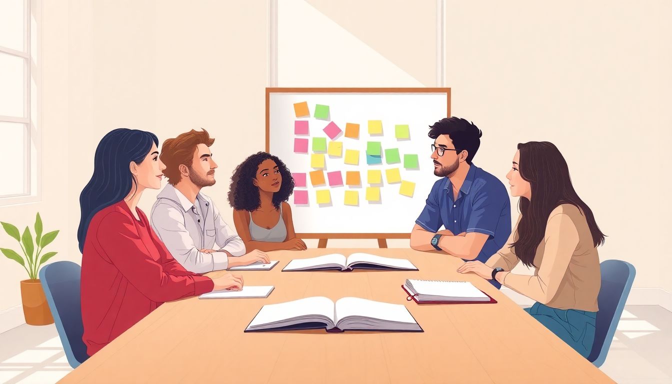 Diverse group in a creative storytelling workshop.