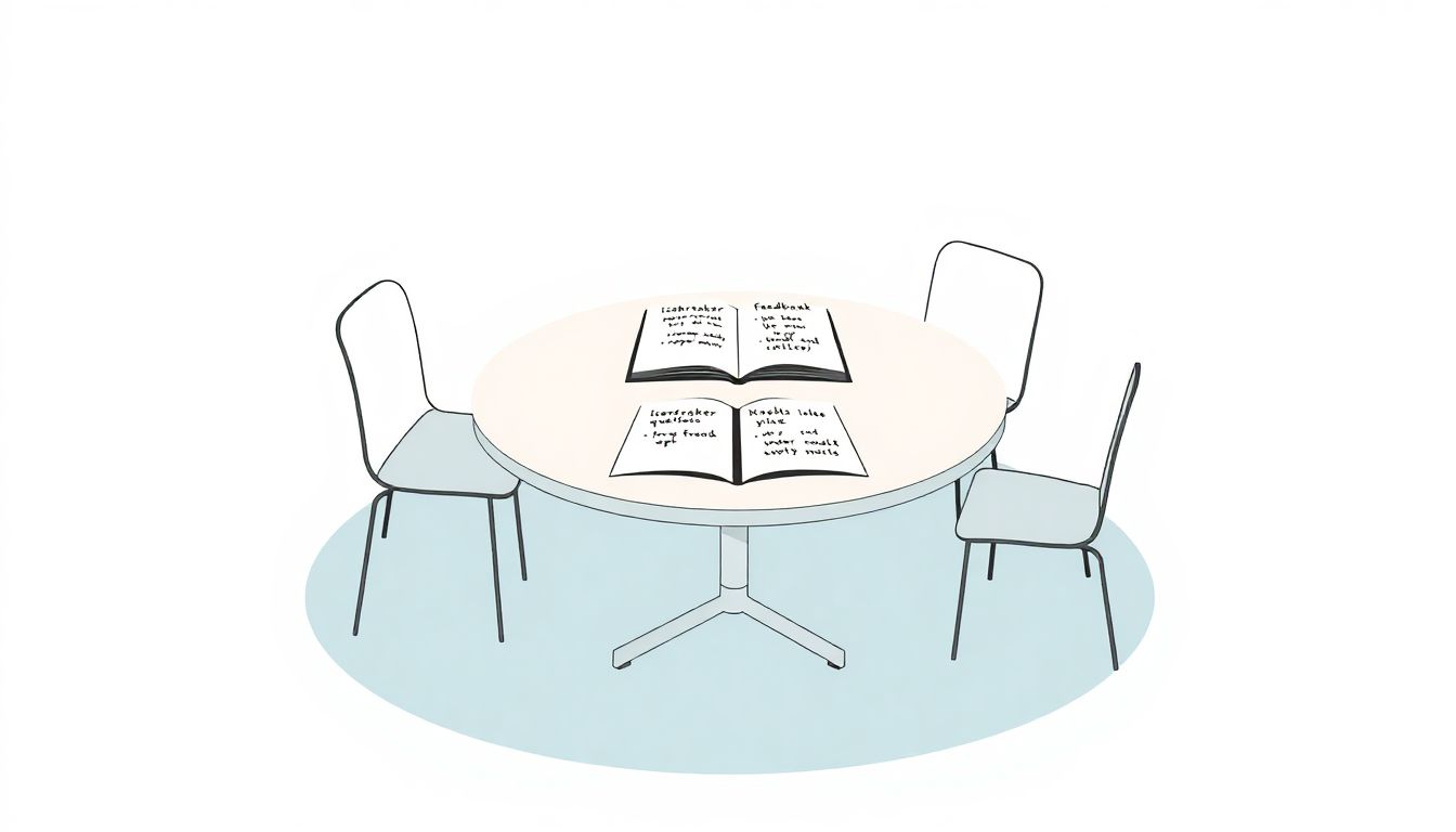 "Collaborative workshop with a round table."