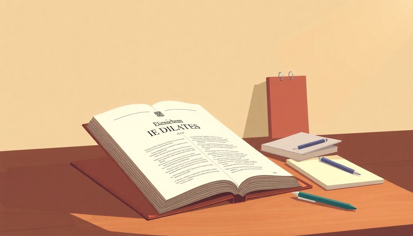 "Open book on a desk symbolizes ethical contemplation."