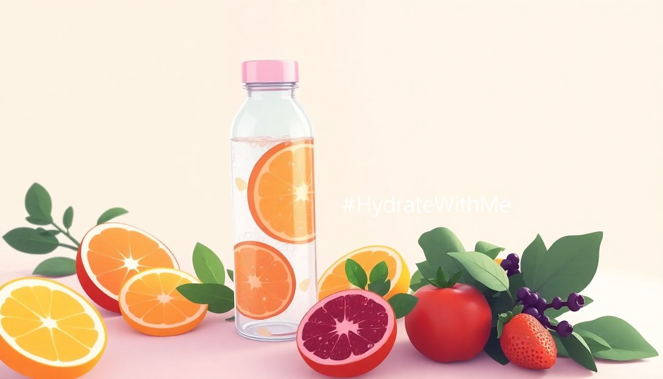 Minimalist hydration journey with infused water.
