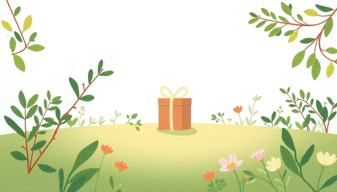 "Zero-waste gift in serene natural setting."