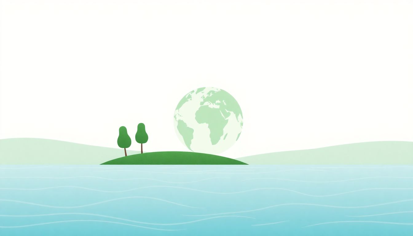 "Symbolic Earth surrounded by nature for unity."