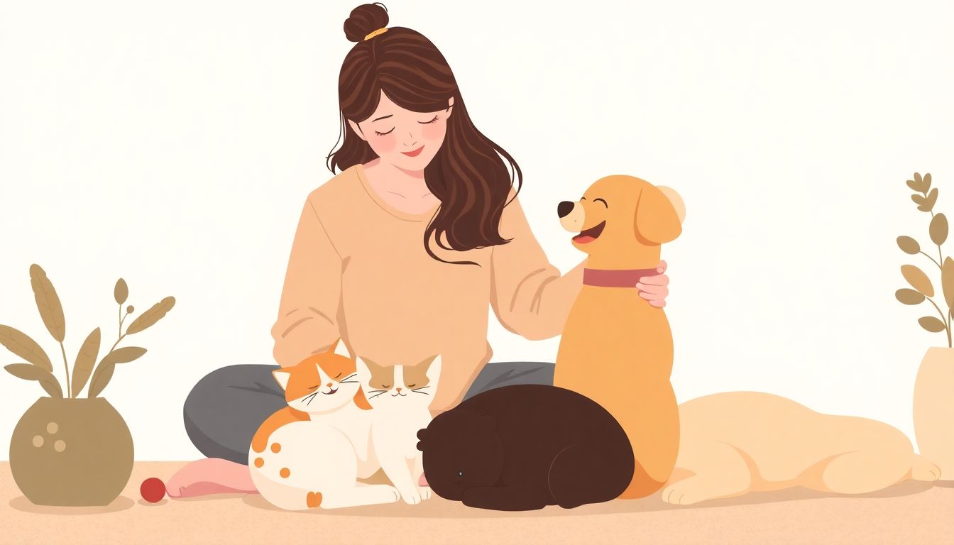Person nurturing a dog and cat together.