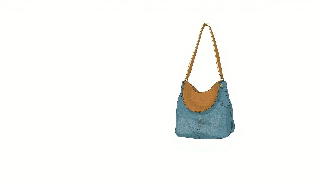 Elegant upcycled jeans bag symbolizes sustainable fashion.