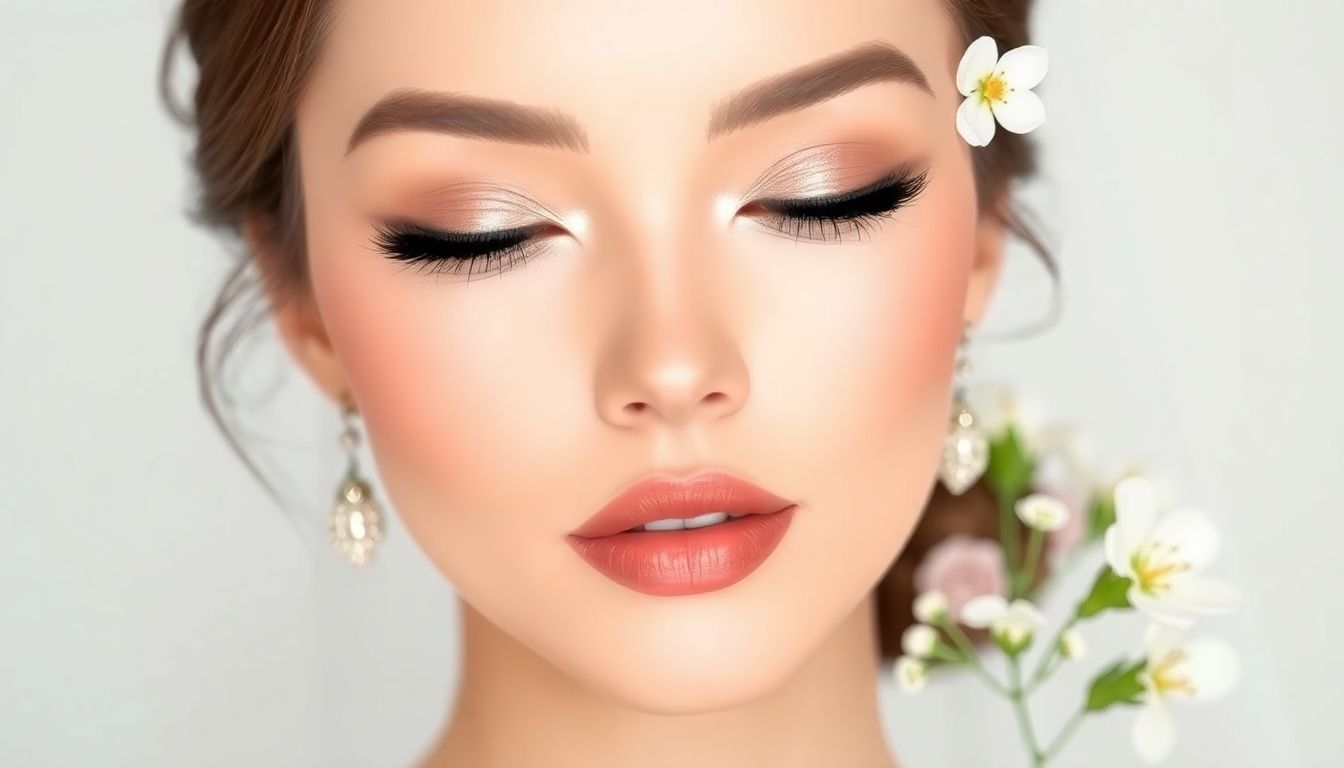 Bridal makeup illustration highlighting elegance and detail.