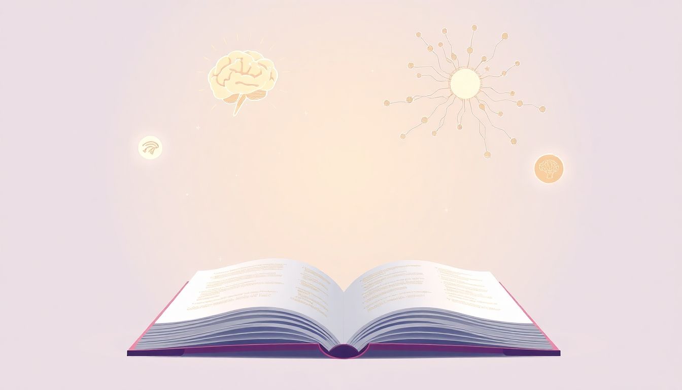 Book symbolizes AI knowledge, surrounded by misconceptions.