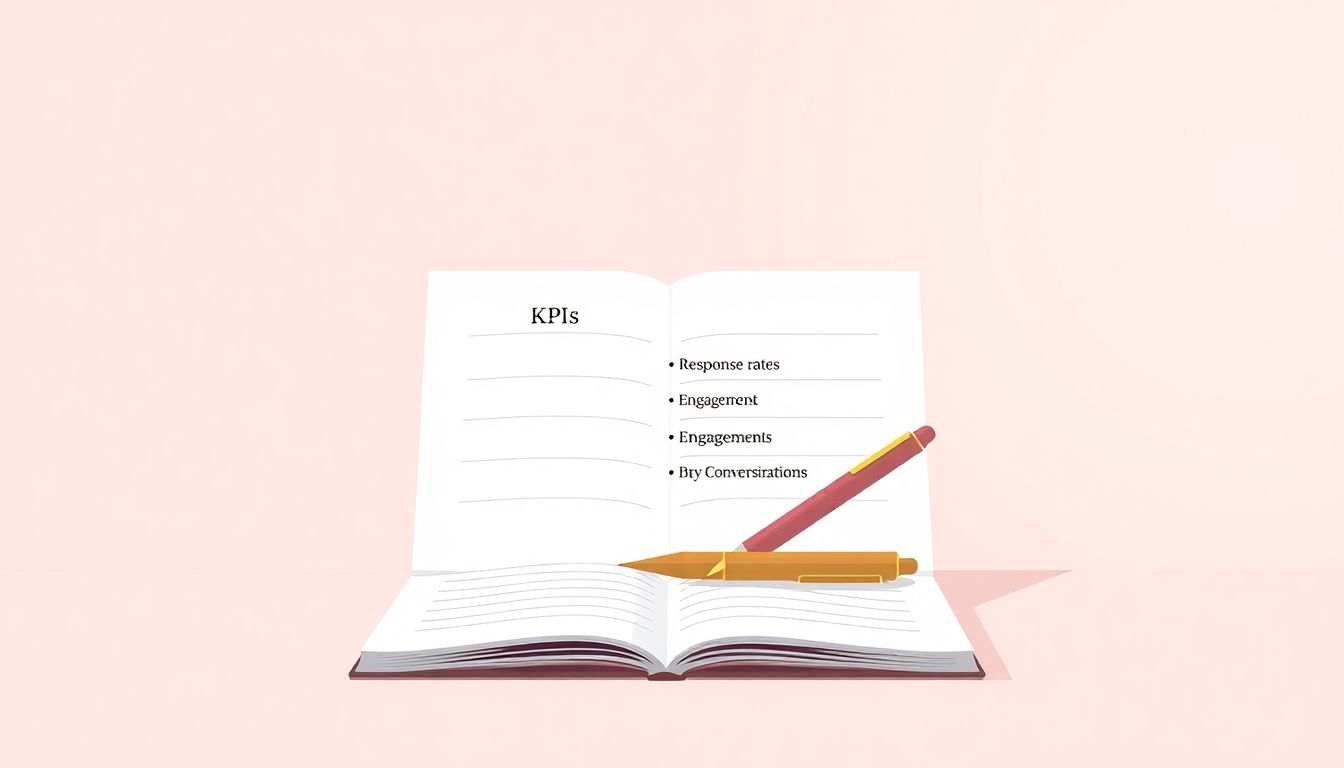 "Notebook with KPIs, symbolizing outreach success."