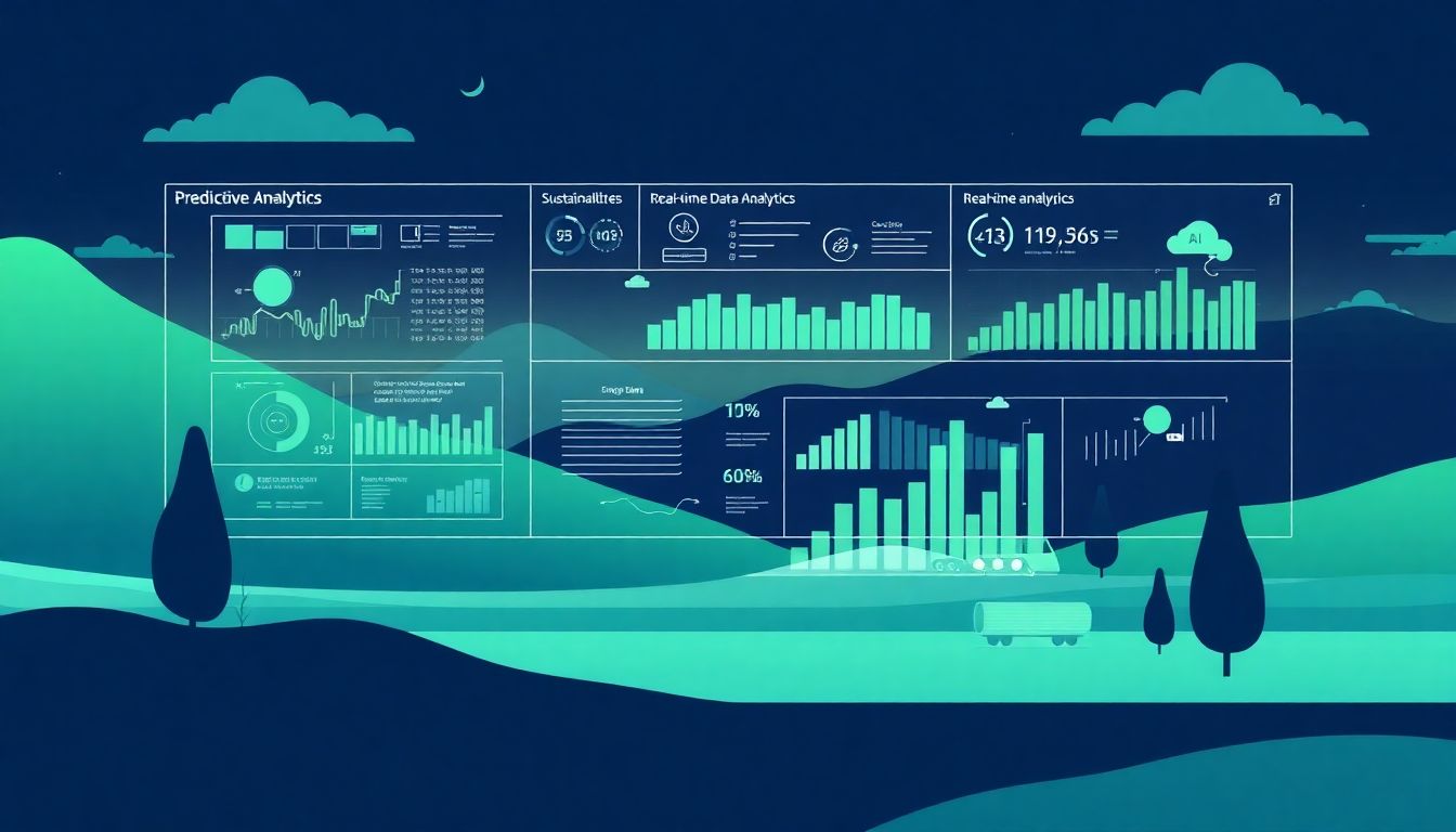 "Futuristic supply chain management with AI integration."