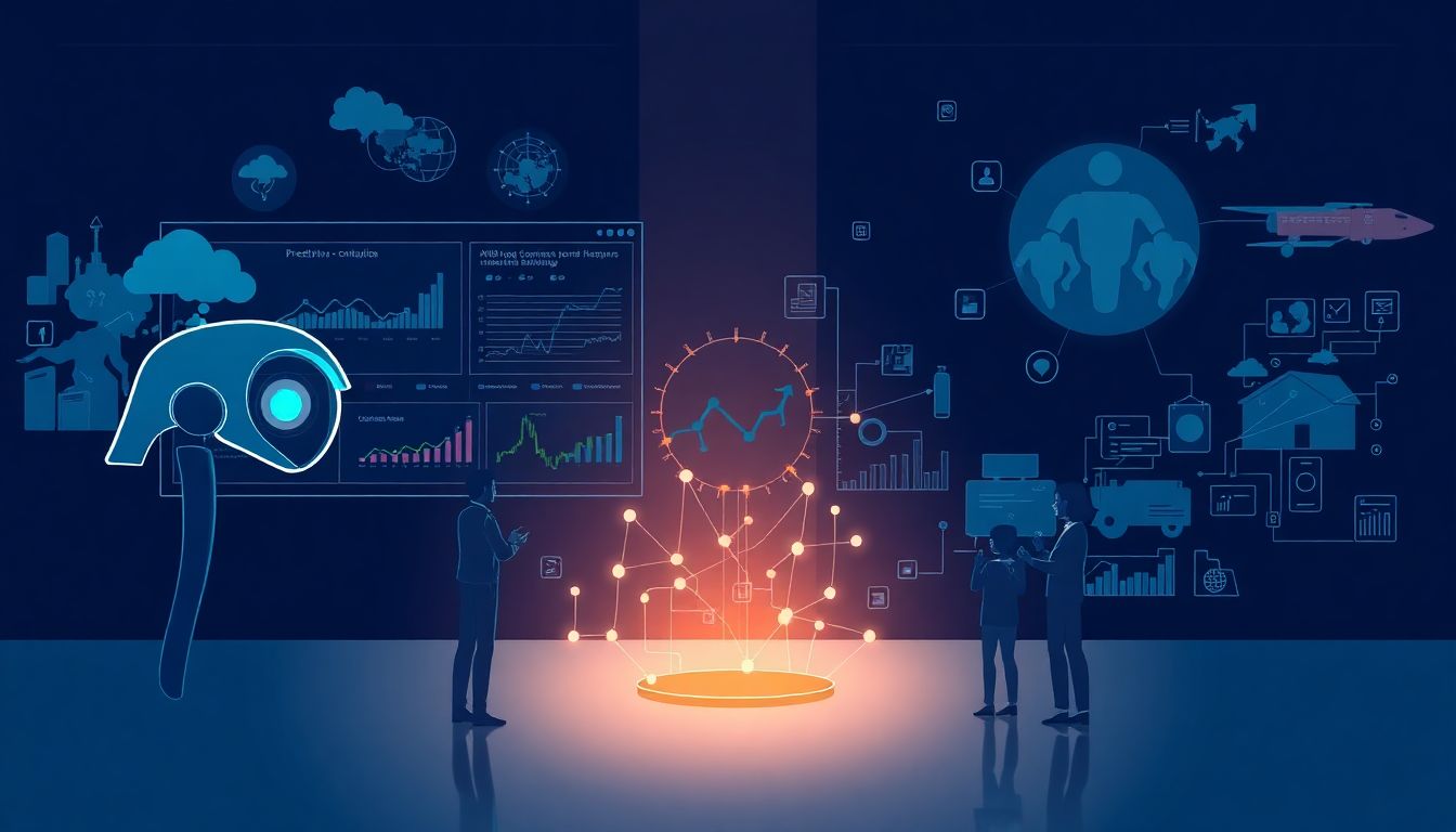 Futuristic team collaboration on business continuity planning.