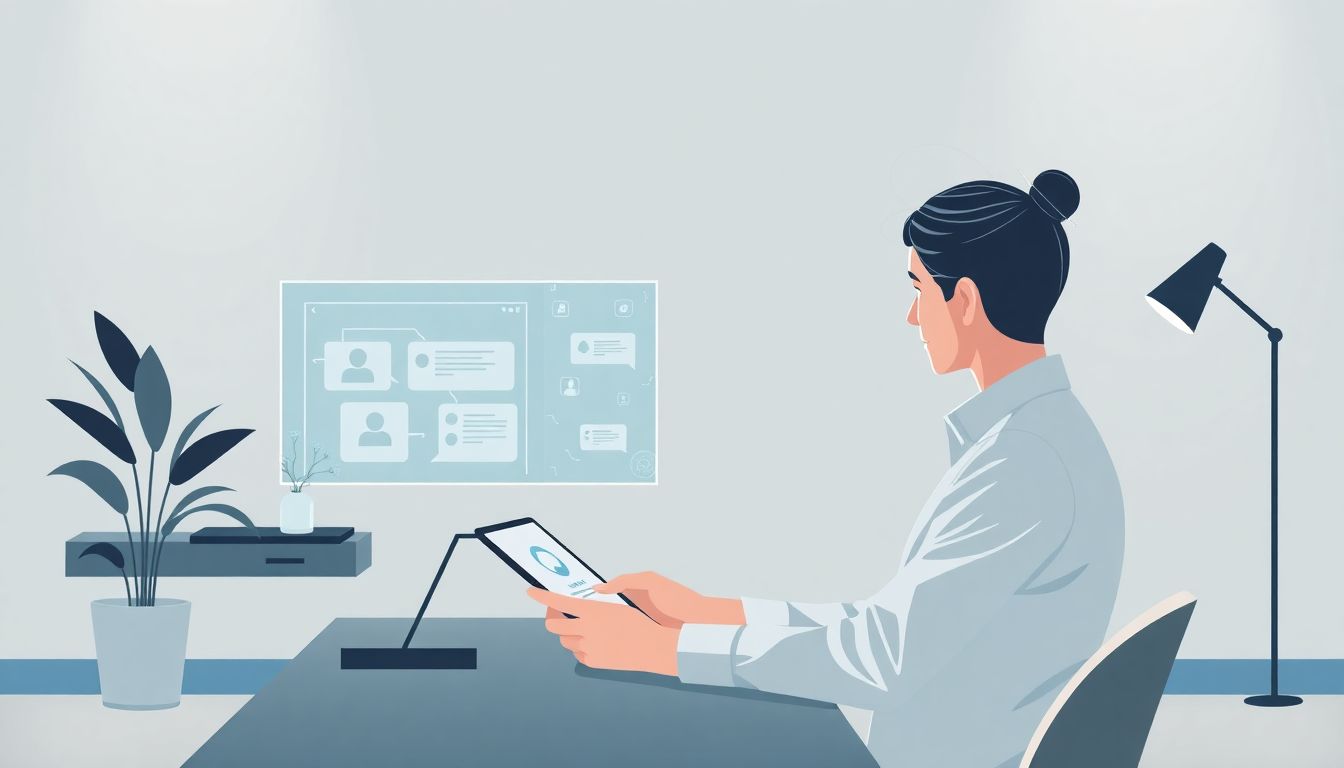 Minimalist illustration of AI training session.