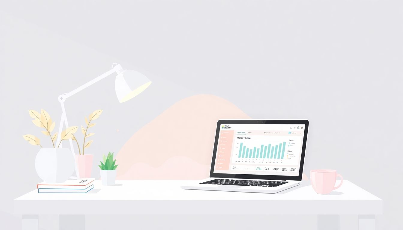 Minimalist office scene illustrating project management.