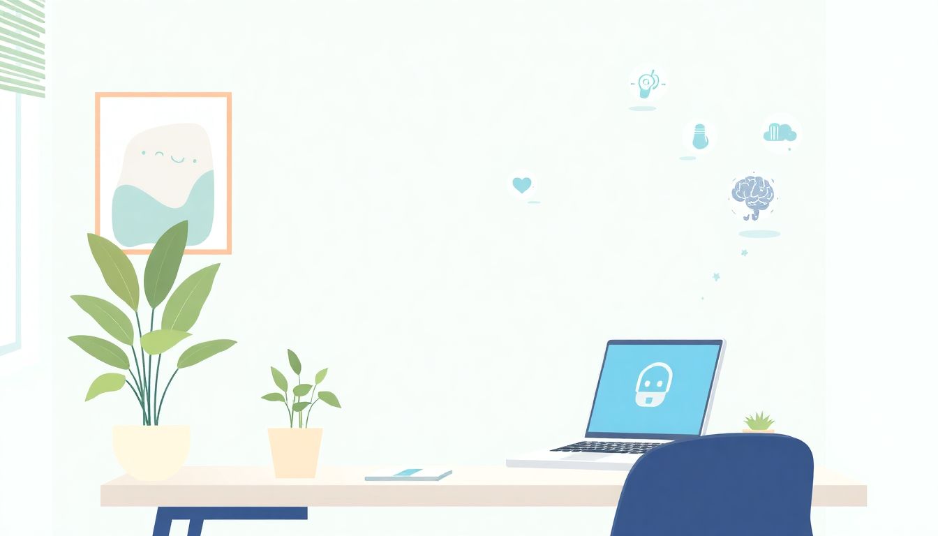 Serene office promoting well-being and productivity.