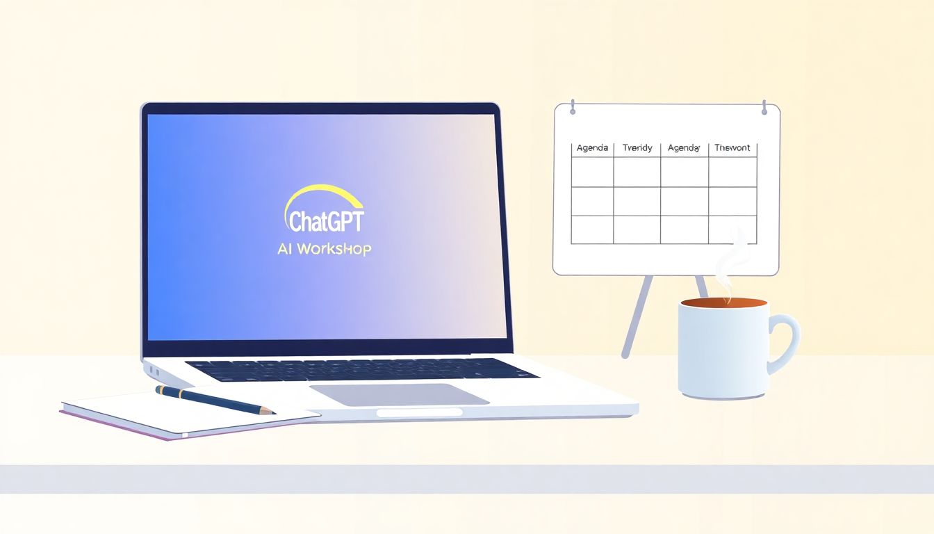 Minimalist virtual workshop with AI and learning elements.