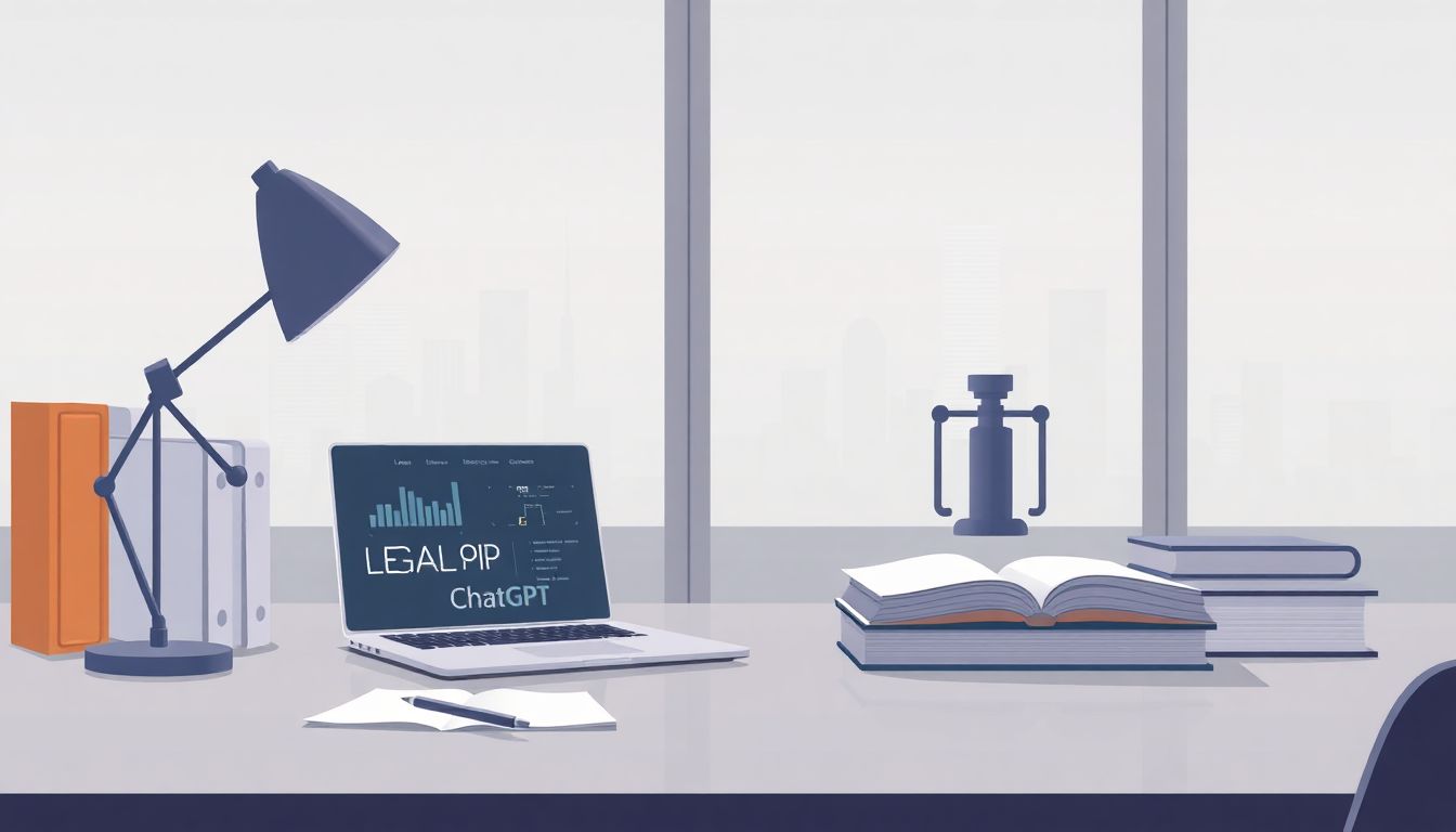 "Modern lawyer’s desk showcasing AI-enhanced legal analysis."