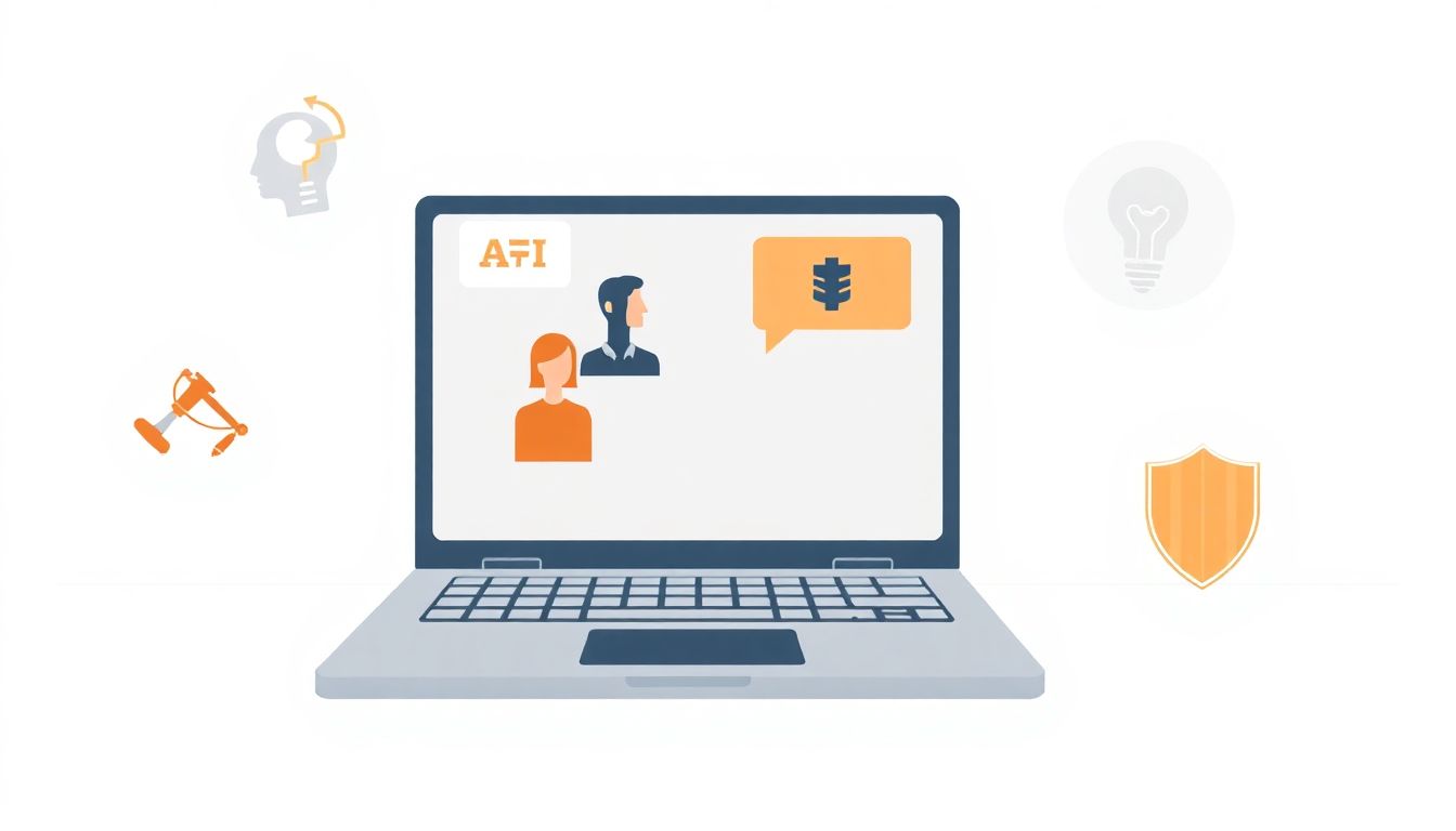 AI in intellectual property management illustration.