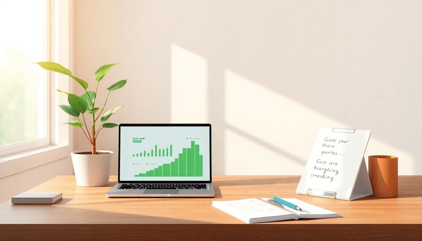 "Eco-friendly workspace highlighting sustainability and innovation."