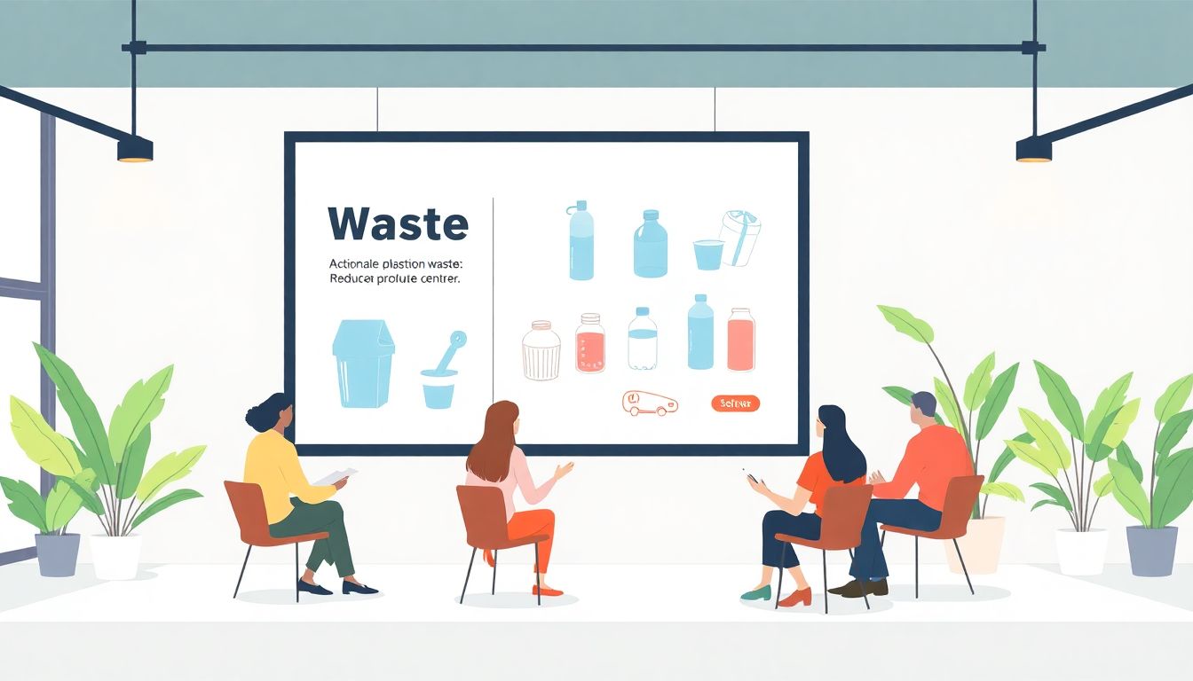 "Community center promoting AI-driven waste reduction ideas."