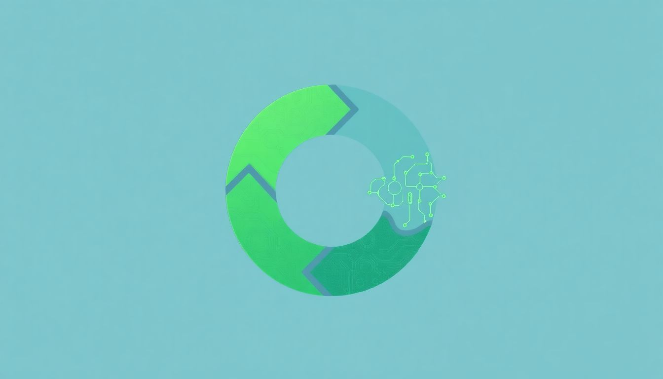 "Symbolizing sustainable innovation with AI and circular economy."