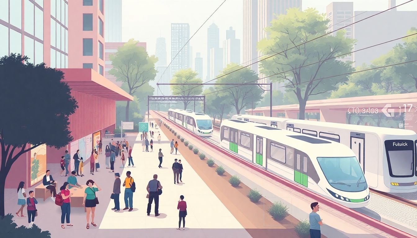 AI-enhanced urban community thriving in harmony.