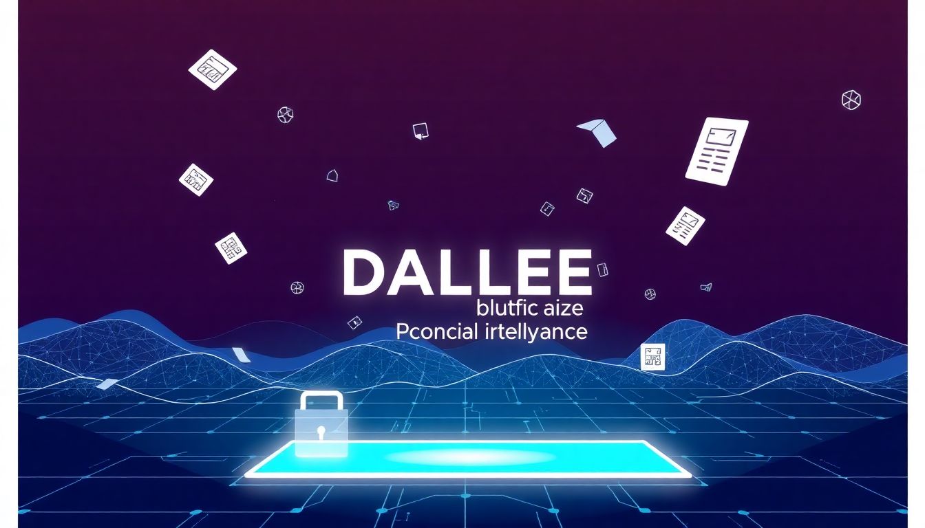 Futuristic digital landscape showcasing AI compliance automation.
