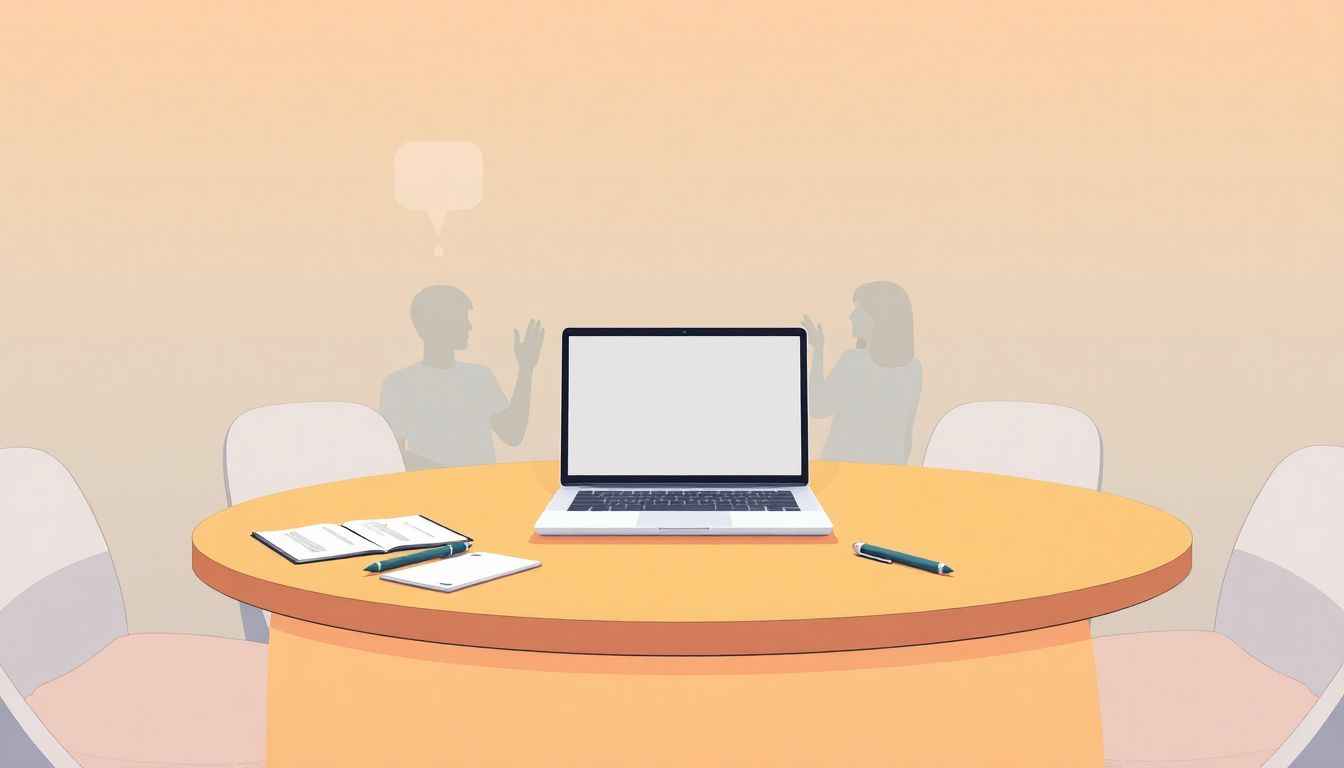 Workshop with collaborative AI discussion setup.