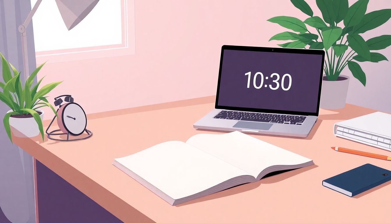 Serene workspace illustrating effective time management.
