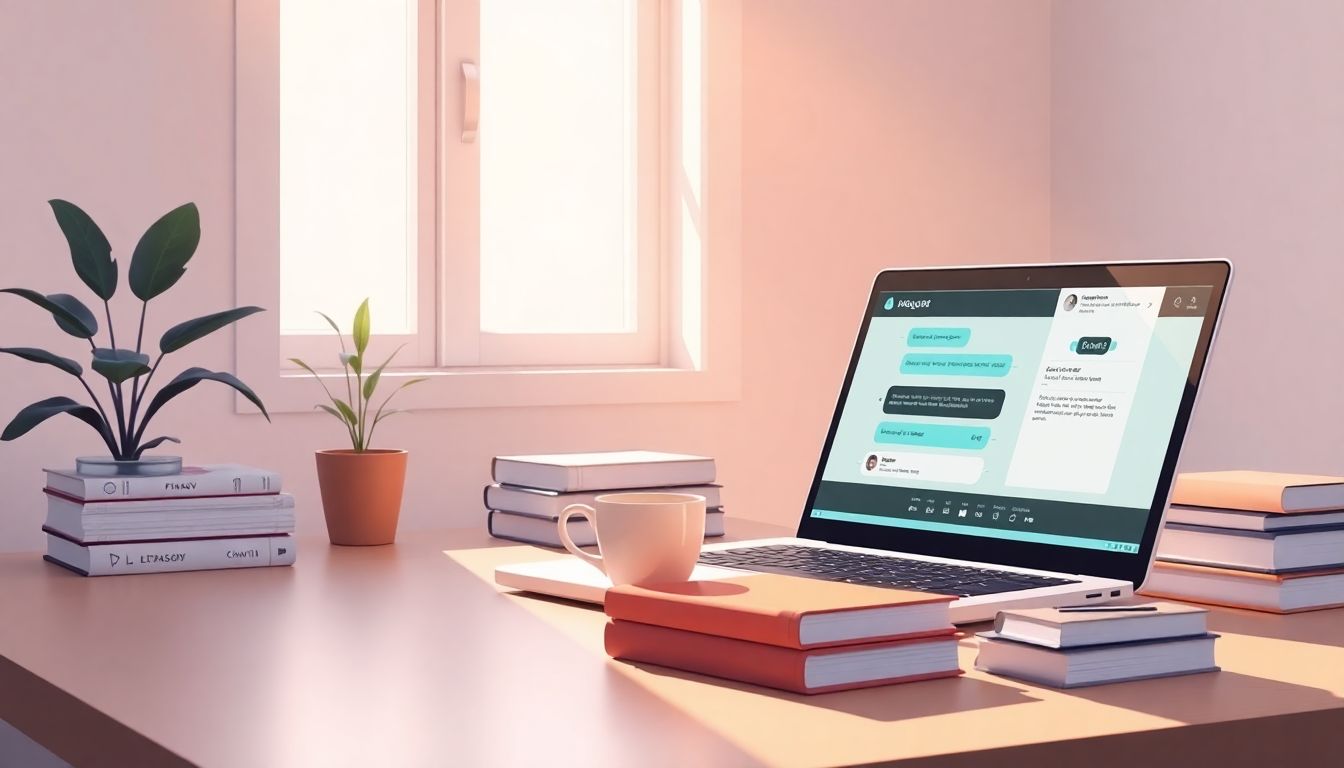 Serene workspace symbolizing financial growth and education.