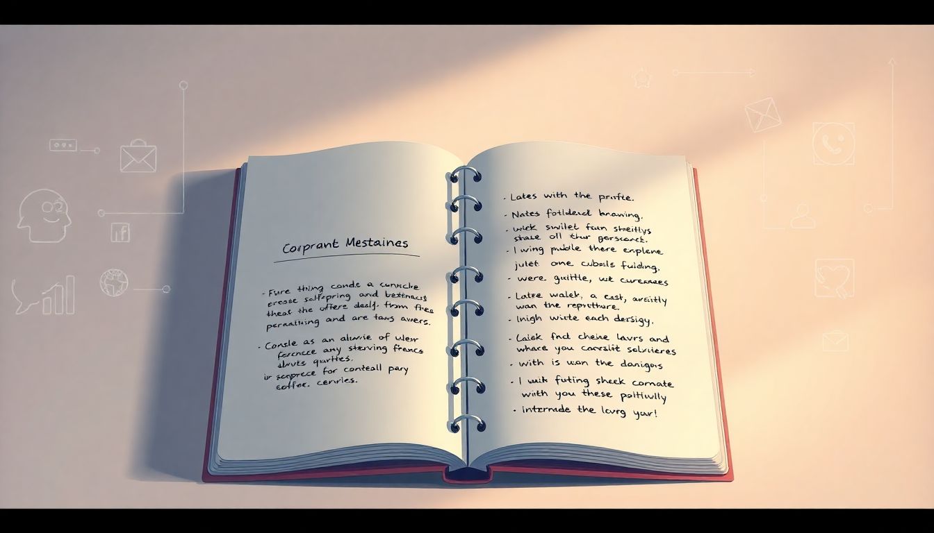 Elegant notebook symbolizing corporate identity development.