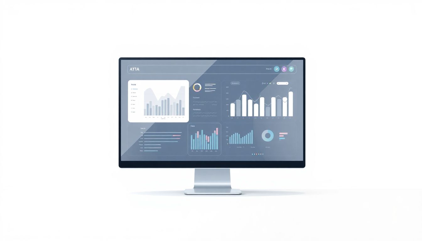 Modern monitor showcasing minimalist data dashboard.