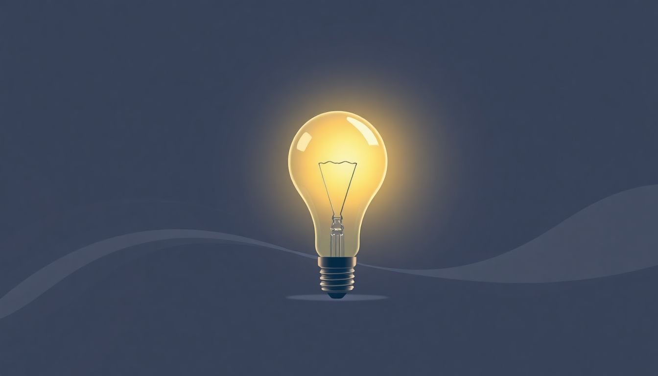 Minimalist lightbulb symbolizing creativity and innovation.