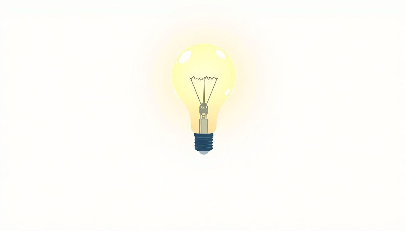 "Softly glowing lightbulb symbolizing creativity and inspiration."